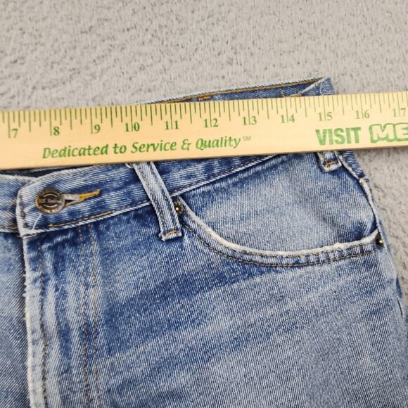 Mens 34x32 Straight Leg Natural Distressed Great Faded Ranch Wear Workwear Jeans - Picture 8 of 11